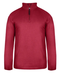 Badger Mens Pro Heather Fleece 1/4 Zip Pullover Shirt