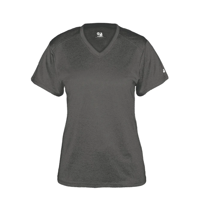 Badger Womens Pro Heather V-Neck Tee