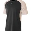 A4 Youth 2 Button Henley Contrast Stretch Mesh Volleyball Tee