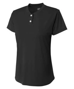 A4 Girls Tek 2 Button Henley Volleyball Top