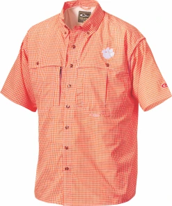 Drake Clemson Plaid Wingshooter's Shirt Short Sleeve