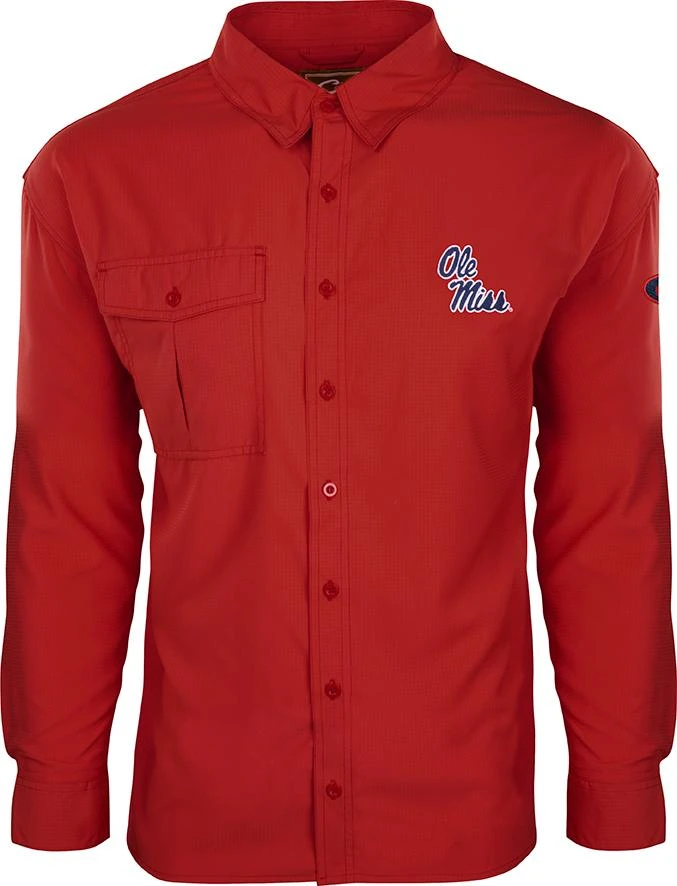 Drake Ole Miss L/S Flyewight Shirt