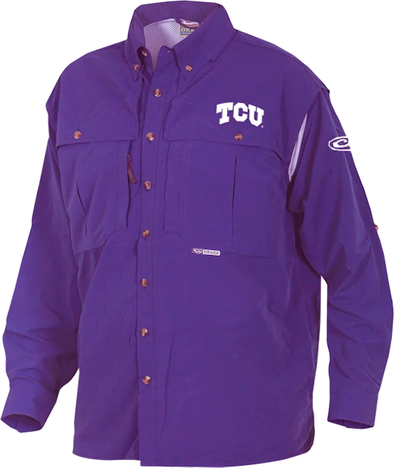 Drake TCU Cotton Wingshooter's Shirt Long Sleeve