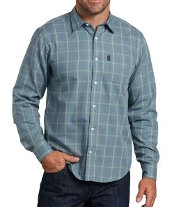 Dickies Mens X-Series Modern Fit Long Sleeve Yarn Dyed Plaid Shirt