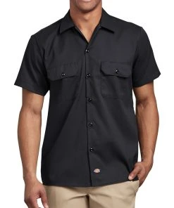 Dickies Mens FLEX Slim Fit Short Sleeve Twill Work Shirt